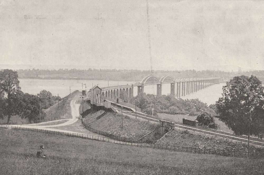 GLOUCESTERSHIRE. The Severn bridge, Sharpness 1901 old antique print picture